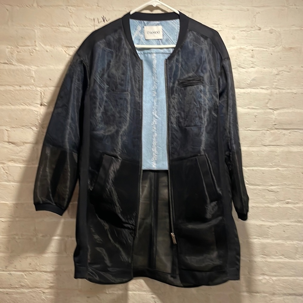 D’deMoo long bomber style mesh shell light jacket